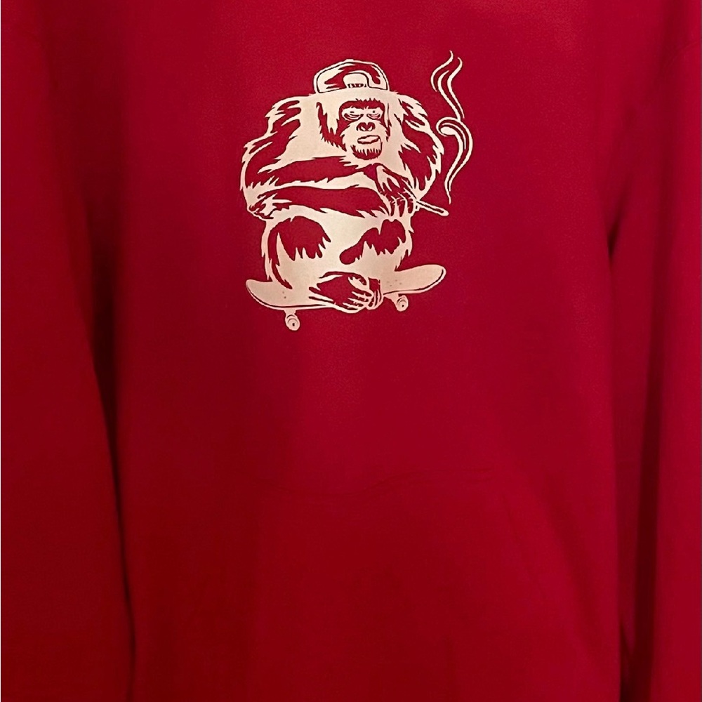 Skateboarding Gorilla red Hoodie